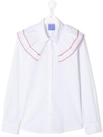 Stella Jean Kids Layered Collar Shirt - White