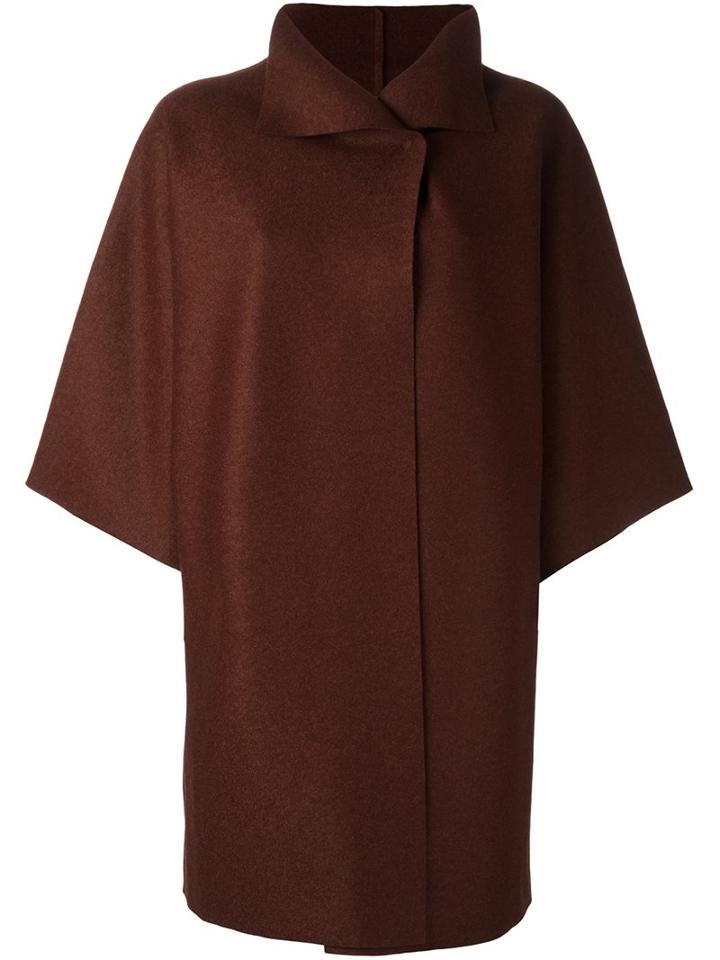 Harris Wharf London Bell-sleeve Coat, Women's, Size: Large, Brown, Virgin Wool