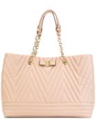 Salvatore Ferragamo Bow Detail Quilted Bag, Women's, Pink/purple, Lamb Skin