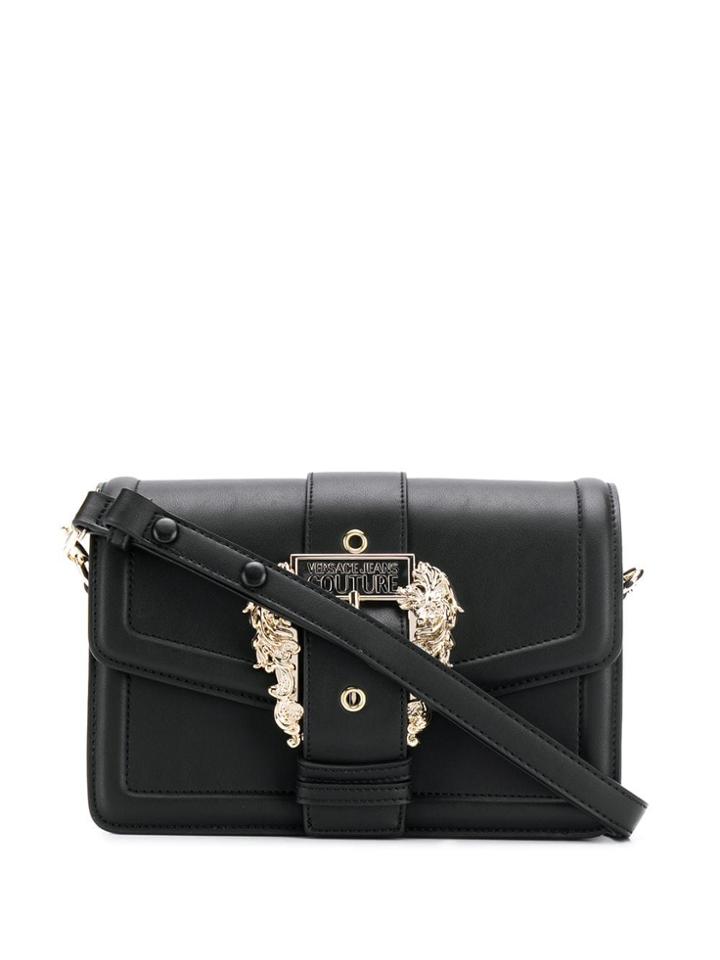 Versace Jeans Couture Logo Buckle Shoulder Bag - Black