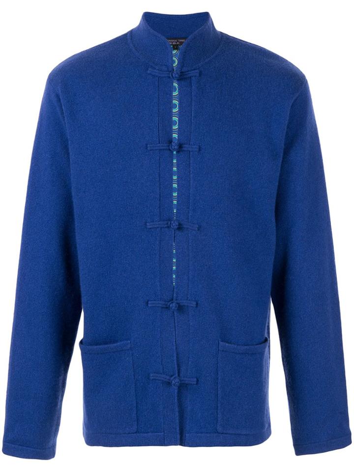 Shanghai Tang Mandarin-collar Cardigan - Blue