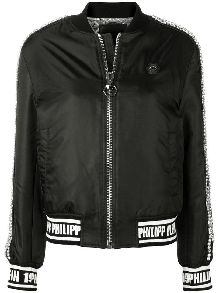 Philipp Plein Embellished Bomber Jacket - Black