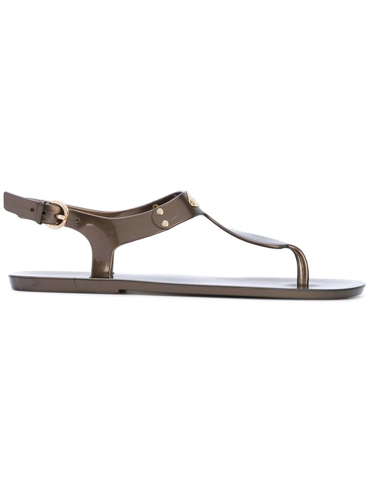 Michael Michael Kors Metallic Jelly Sandals - Brown