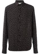 Saint Laurent Polka Dot Print Shirt, Men's, Size: 38, Black, Viscose