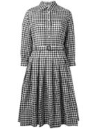 Aspesi Checked Flared Shirt Dress, Women's, Size: 46, Black, Cotton/polyurethane