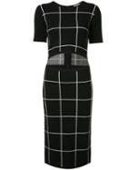 Grey Jason Wu - Slit Waist Checked Dress - Women - Viscose - L, Black, Viscose