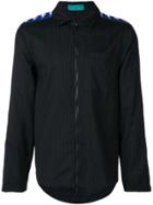 Paura Danilo Paura X Kappa Logo Striped Shirt Jacket - Black
