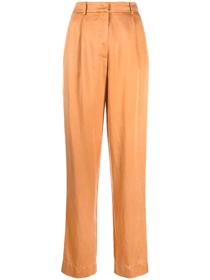 Forte Forte Satin High-waist Trousers - Orange