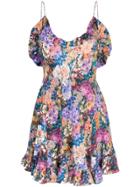 Les Reveries Floral Print Ruffled Dress - Multicolour