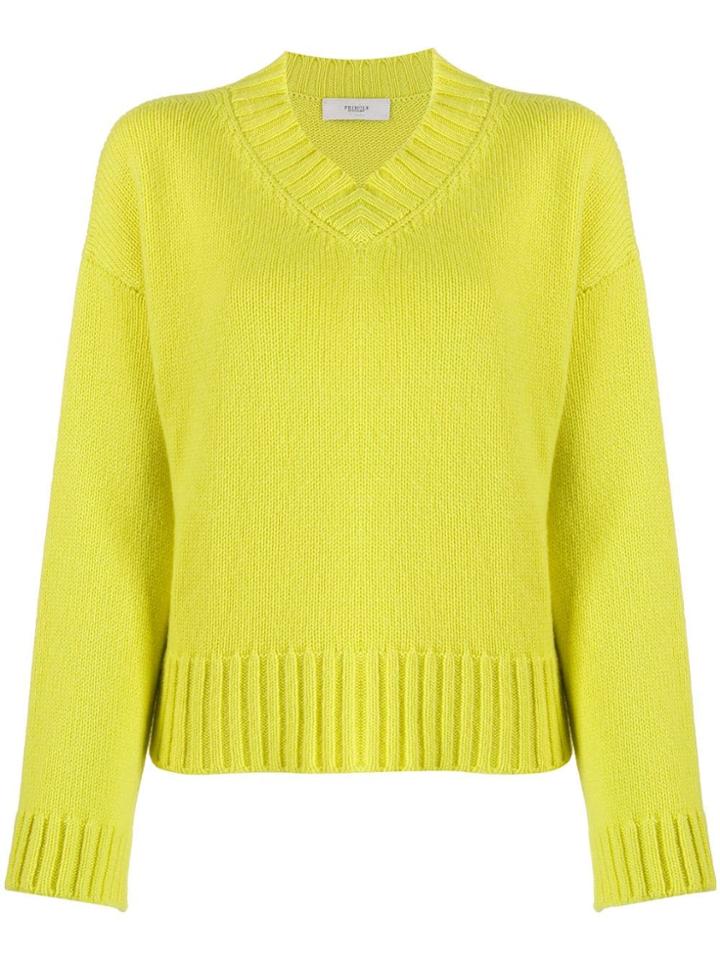 Pringle Of Scotland Co In Lime Cashmere Jumper - Green