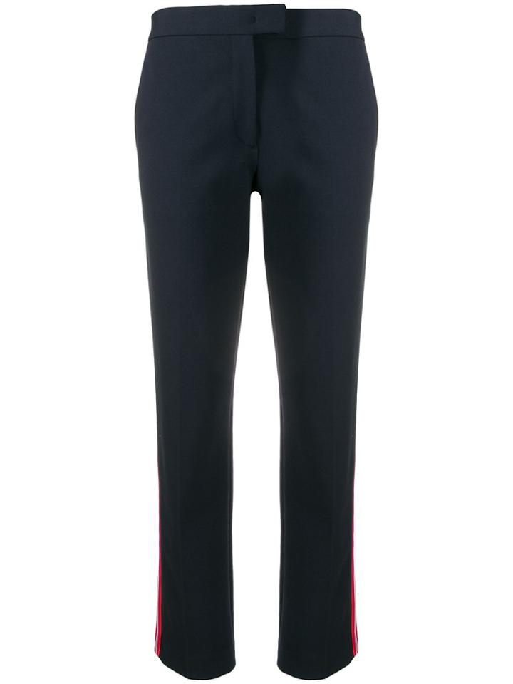 Ps Paul Smith Stripe Detailed Cropped Trousers - Blue