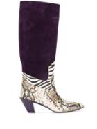 A.f.vandevorst Panelled Knee-high Boots - Purple