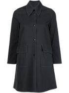 Mm6 Maison Margiela Single Breasted Coat, Women's, Size: 44, Black, Cotton/spandex/elastane