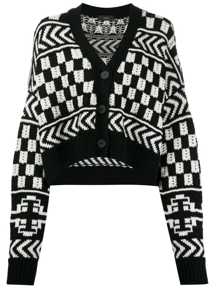 Alanui Geometric Patterned Cardigan - Black