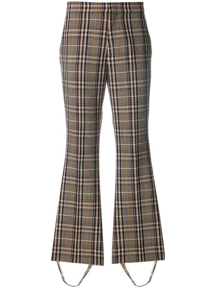 Gucci Checked Stirrup Trousers - Brown