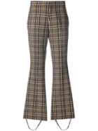 Gucci Checked Stirrup Trousers - Brown