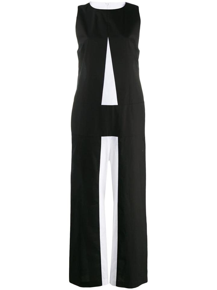 Mm6 Maison Margiela A Colour Block Jumpsuit - Black