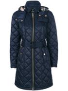 Burberry - Quilted Zip Coat - Women - Polyester - Xl, Blue, Polyester