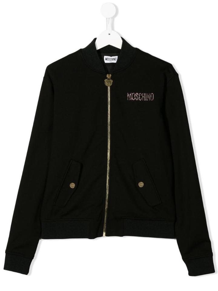 Moschino Kids Teen Bomber Jacket - Black