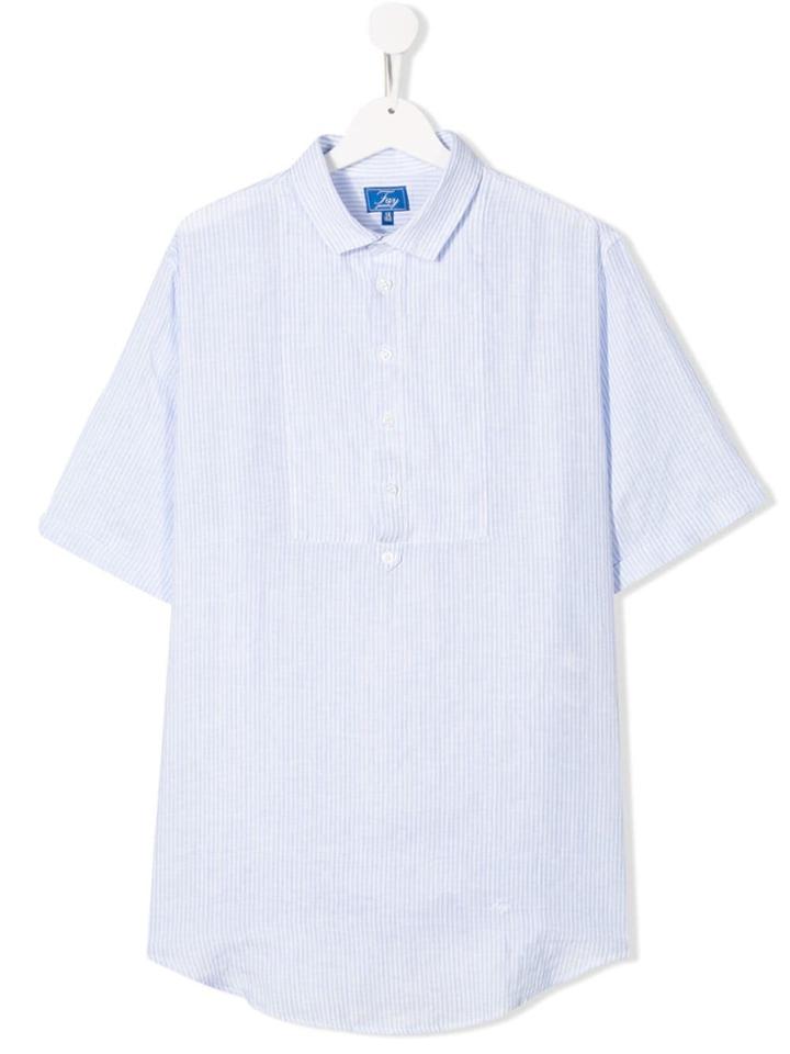 Fay Kids Teen Striped Shirt - Blue