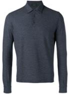 Zanone - Long Sleeve Polo Shirt - Men - Cotton - 56, Blue, Cotton