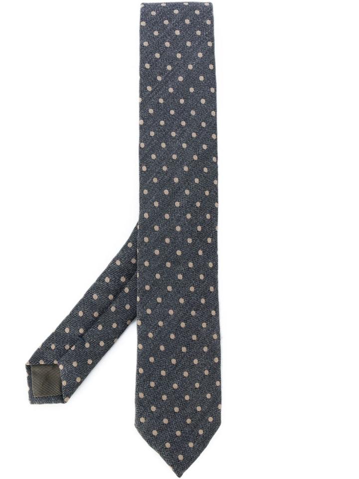 Dell'oglio Jacquard Polka Dot Tie - Brown