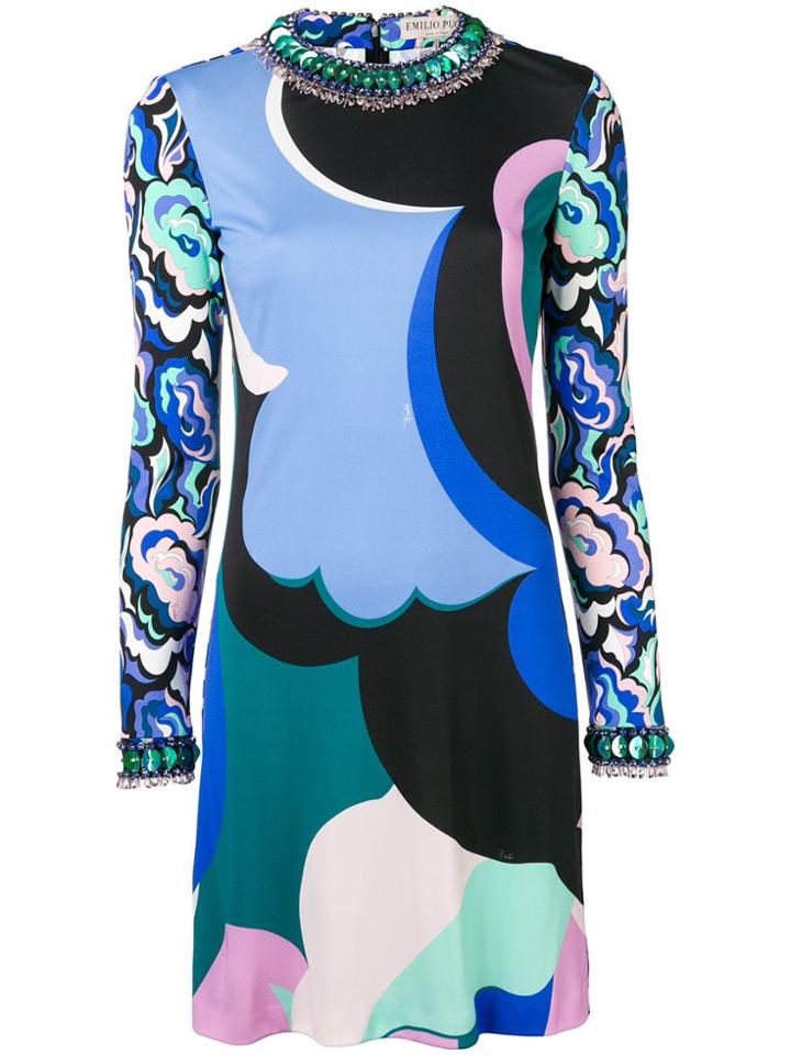 Emilio Pucci Short Printed Dress - Blue