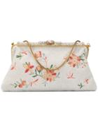 Rewind Vintage Affairs Beaded Floral Clutch Bag - White
