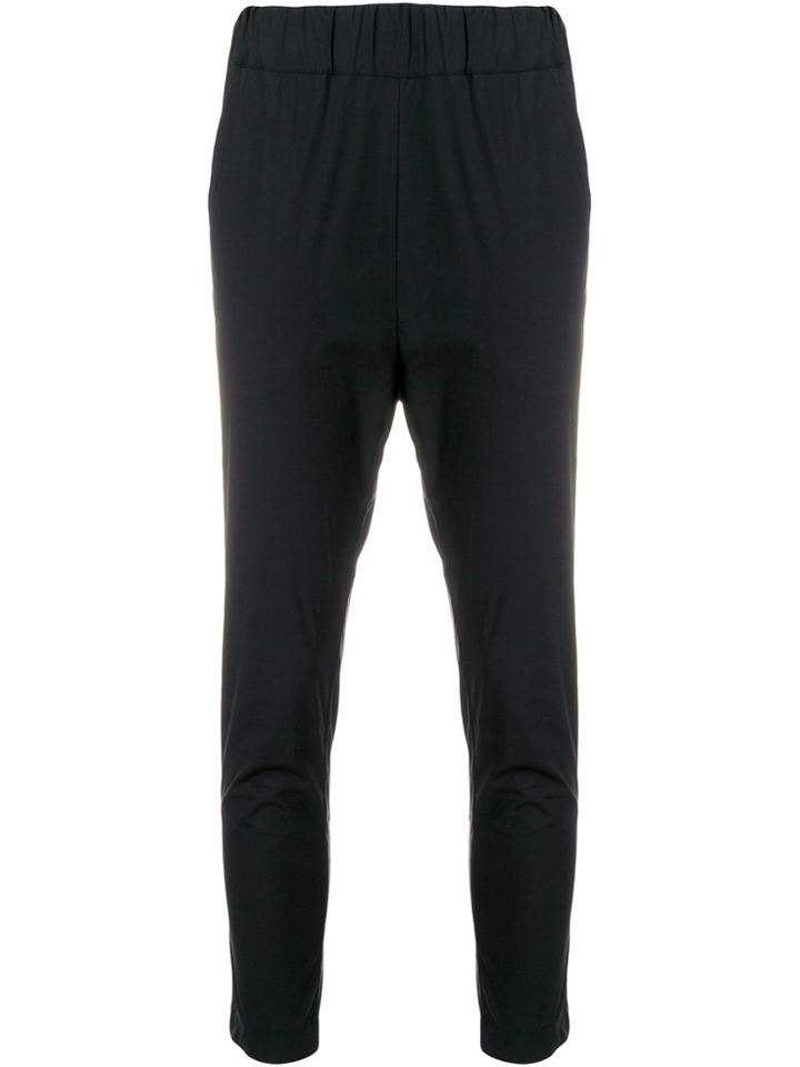 Lareida Dropped Crotch Cropped Trousers - Black