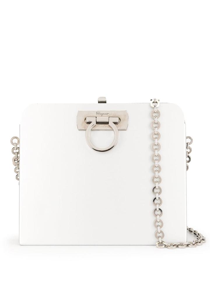 Salvatore Ferragamo Vintage Gancini Chain Shoulder Bag - Silver
