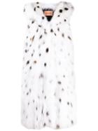 Yves Salomon Spotted Hooded Gilet - White