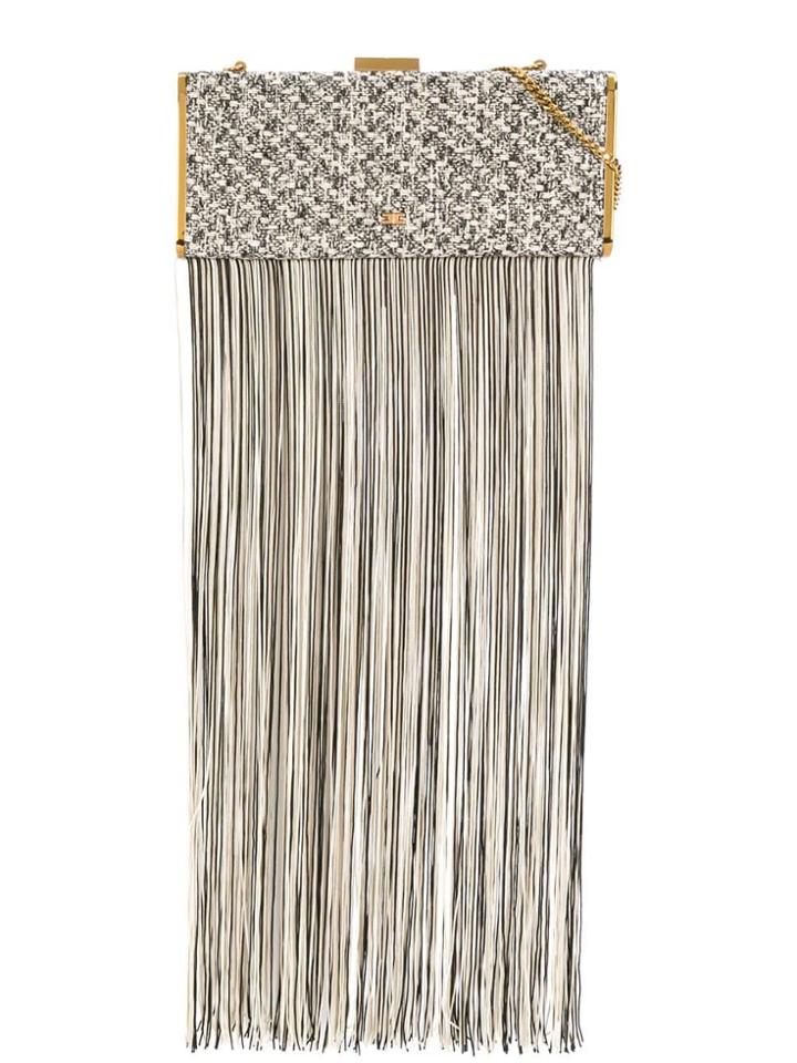 Elisabetta Franchi Textured Clutch Bag - Neutrals