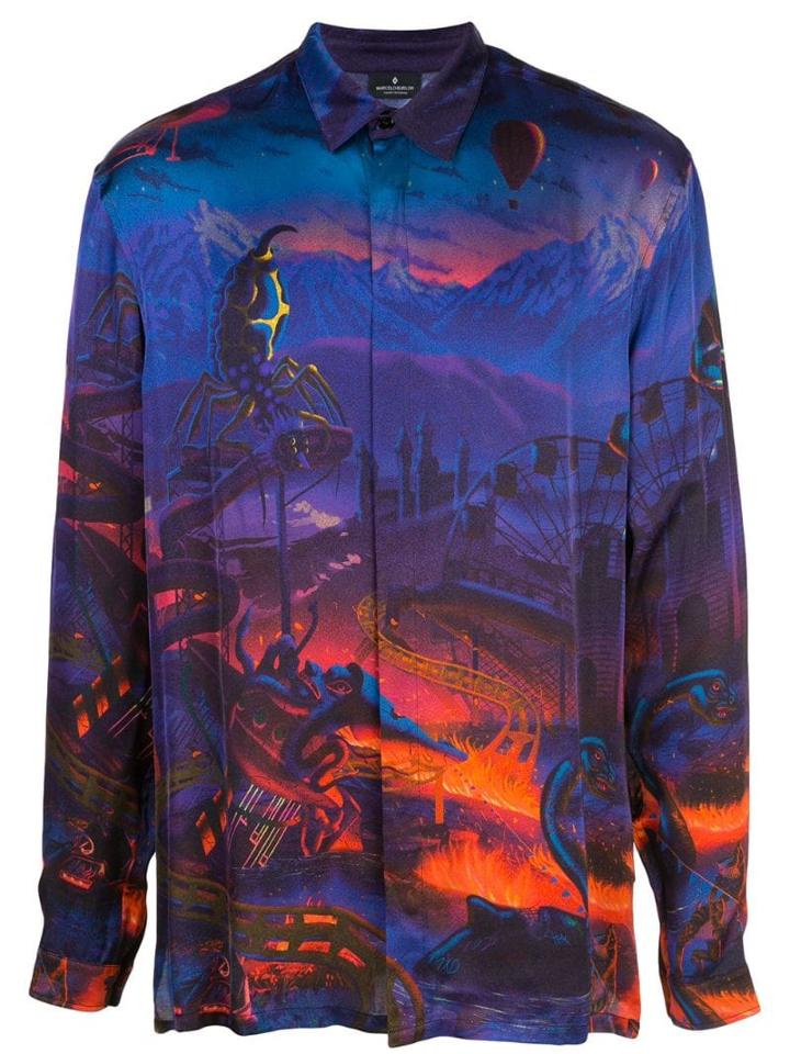 Marcelo Burlon County Of Milan Fantasy Print Shirt - Purple