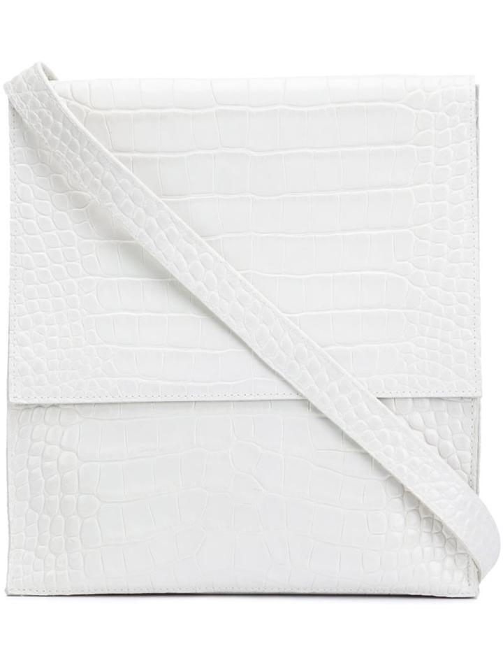 B May Embossed Crocodile Effect Satchel