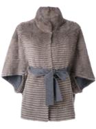 Liska - Belted Fur Jacket - Women - Mink Fur/cashmere - M, Women's, Nude/neutrals, Mink Fur/cashmere