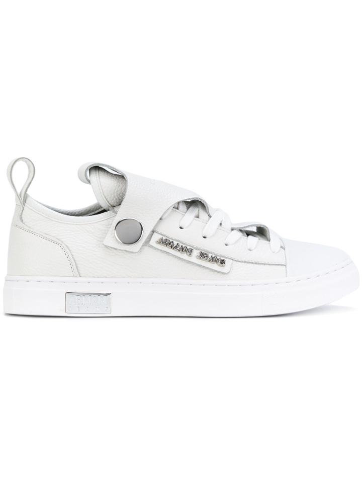 Armani Jeans Strapped Sneakers - White