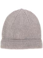 Canali Ribbed Knit Beanie - Brown