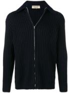 Pierre Cardin Vintage 1970's Ribbed Knit Cardigan - Blue