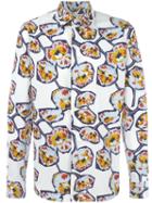 Marni Floral Print Shirt, Men's, Size: 54, White, Cotton