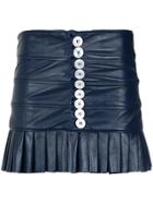 Andrea Bogosian Leather Ruffled Skirt - Blue