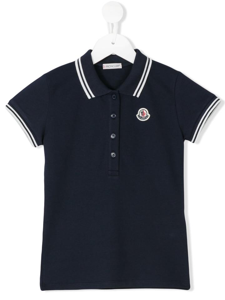 Moncler Kids Classic Logo Polo Shirt, Boy's, Size: 10 Yrs, Blue