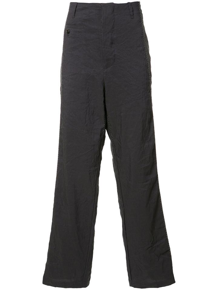 Uma Wang Drop Crotch Trousers, Men's, Size: Medium, Black, Cotton/linen/flax