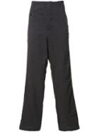 Uma Wang Drop Crotch Trousers, Men's, Size: Medium, Black, Cotton/linen/flax