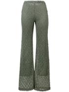 Temptation Positano Lace-embroidered Flared Trousers - Green