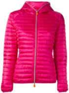 Save The Duck Hooded Puffer Jacket, Women's, Size: 1, Pink/purple, Nylon/polyester