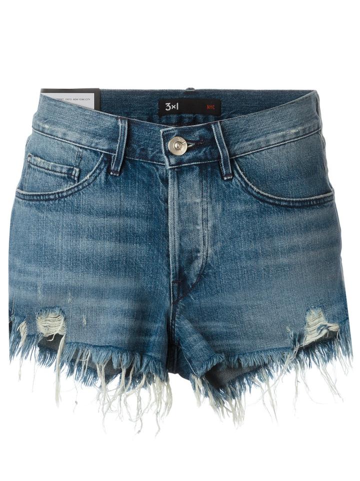 3x1 Boyfriend Denim Shorts, Women's, Size: 27, Blue, Cotton