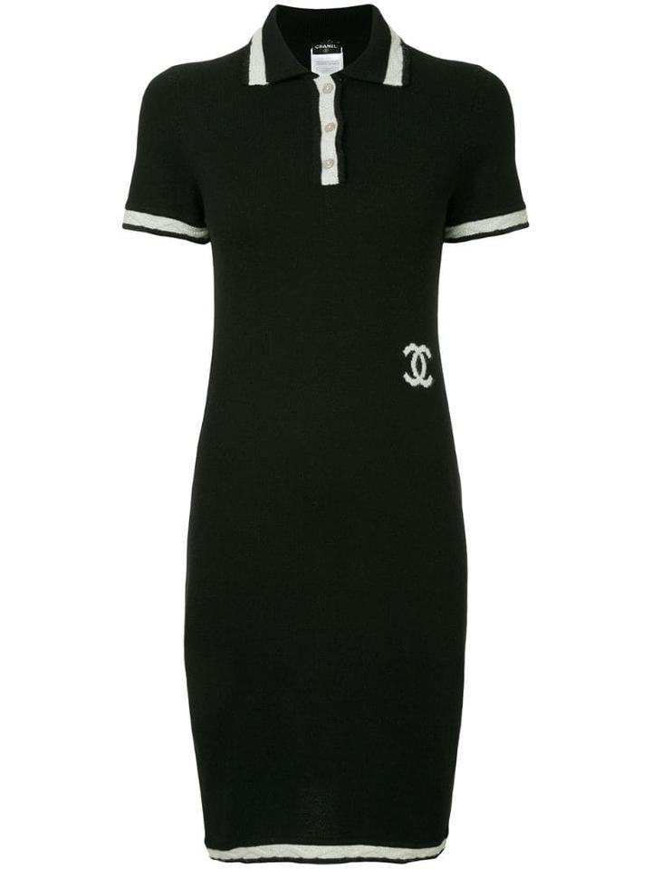 Chanel Pre-owned Knintted Polo Dress - Black