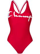 Champion Printed Logo Swimsuit - Red