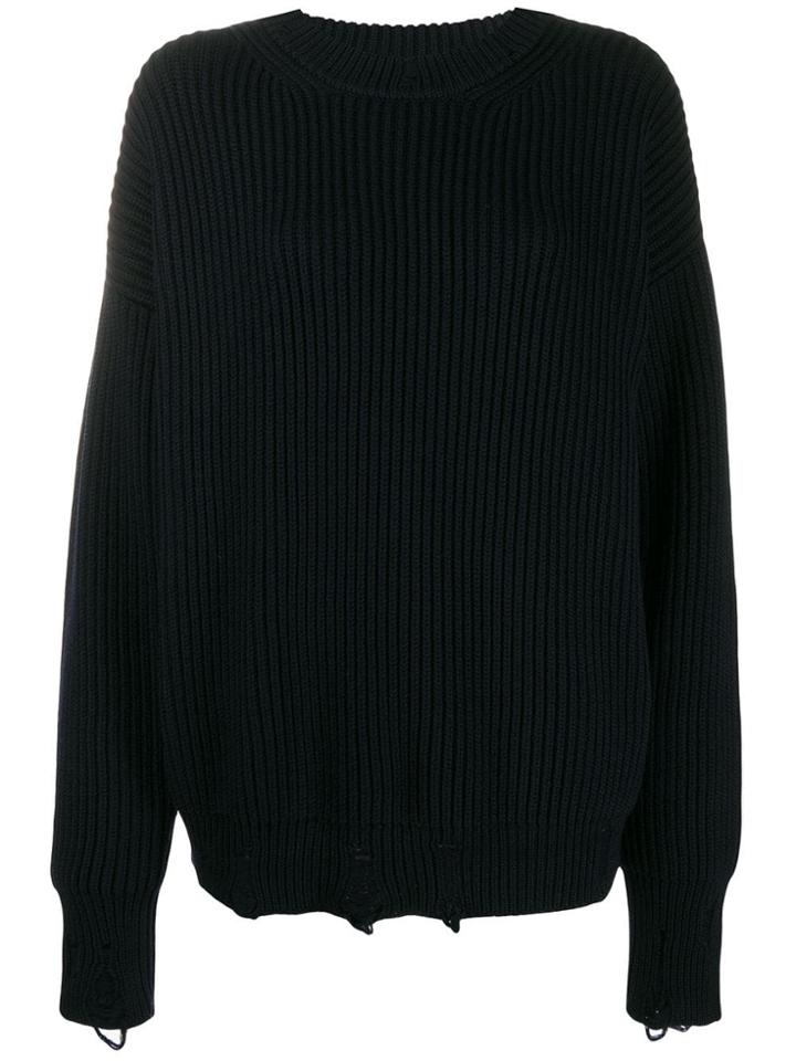 Nina Ricci Distressed Wool Jumper - Blue