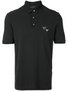 Emporio Armani Appliquéd Polo Shirt - Black